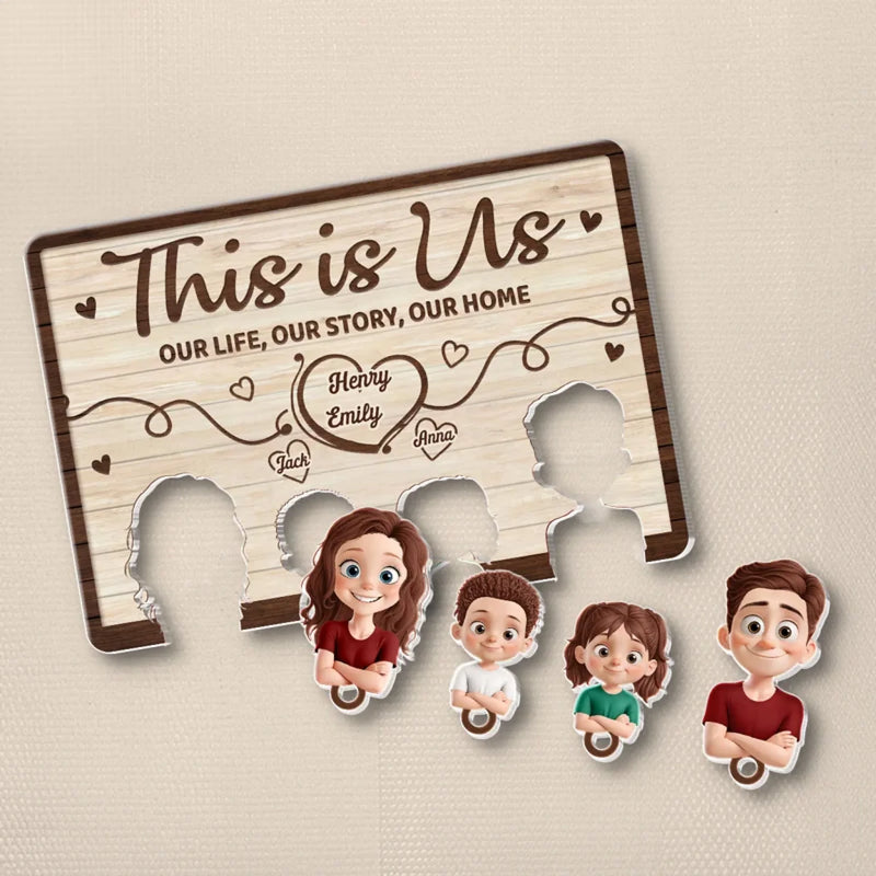 Custom Name Family Gifts for Home - Personalized Acrylic Puzzle Key Holder