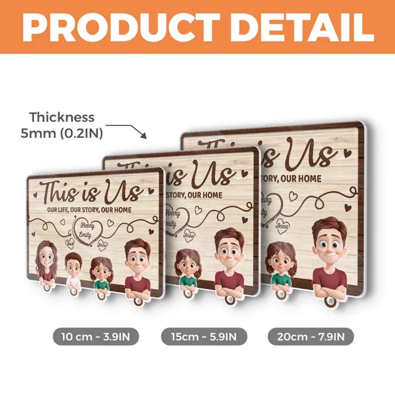 Custom Name Family Gifts for Home - Personalized Acrylic Puzzle Key Holder