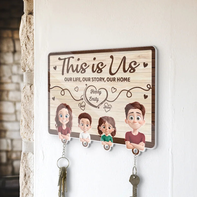 Custom Name Family Gifts for Home - Personalized Acrylic Puzzle Key Holder