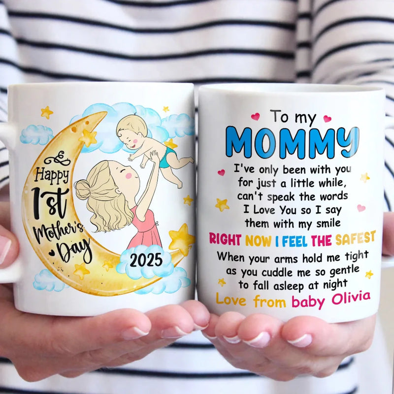 From My Tiny Hands To Your Big Heart - Family Personalized Custom Mug - Mother's Day, Baby Shower Gift, Gift For First Mom
