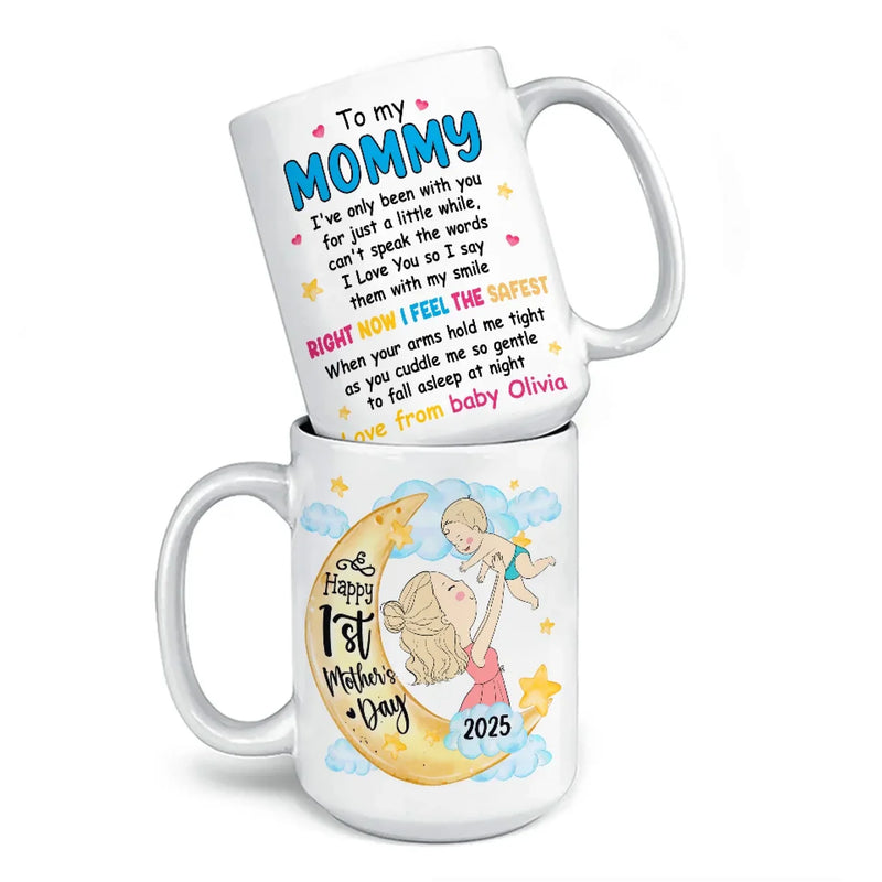 From My Tiny Hands To Your Big Heart - Family Personalized Custom Mug - Mother's Day, Baby Shower Gift, Gift For First Mom