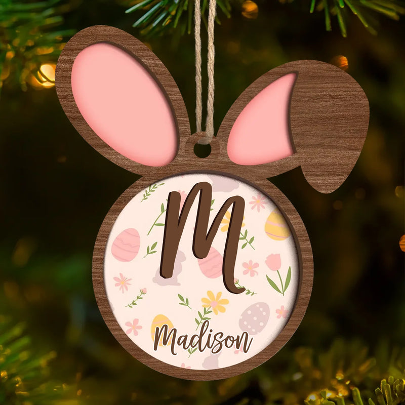 Custom Name Easter Bunny Decor - Personalized Ornament