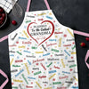 A Blessed Grandma, A Happy Heart - Family Personalized Custom Apron - Mother's Day, Gift For Mom, Grandma