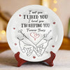 I'm Keeping You Forever - Couple Personalized Custom 3D Inflated Effect Printed Ceramic Plate - Gift For Husband Wife, Anniversary