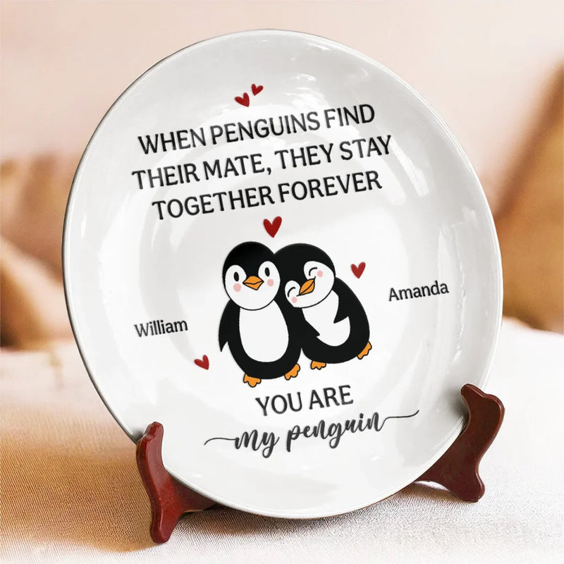 You Are My Forever Mate - Couple Personalized Custom Ceramic Plate - Gift For Husband Wife, Anniversary