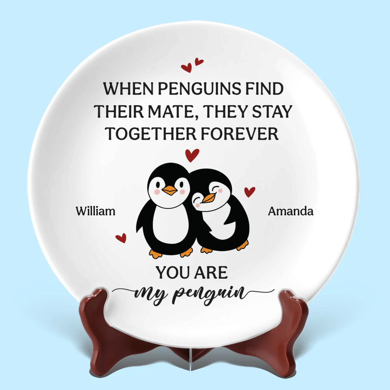 You Are My Forever Mate - Couple Personalized Custom Ceramic Plate - Gift For Husband Wife, Anniversary
