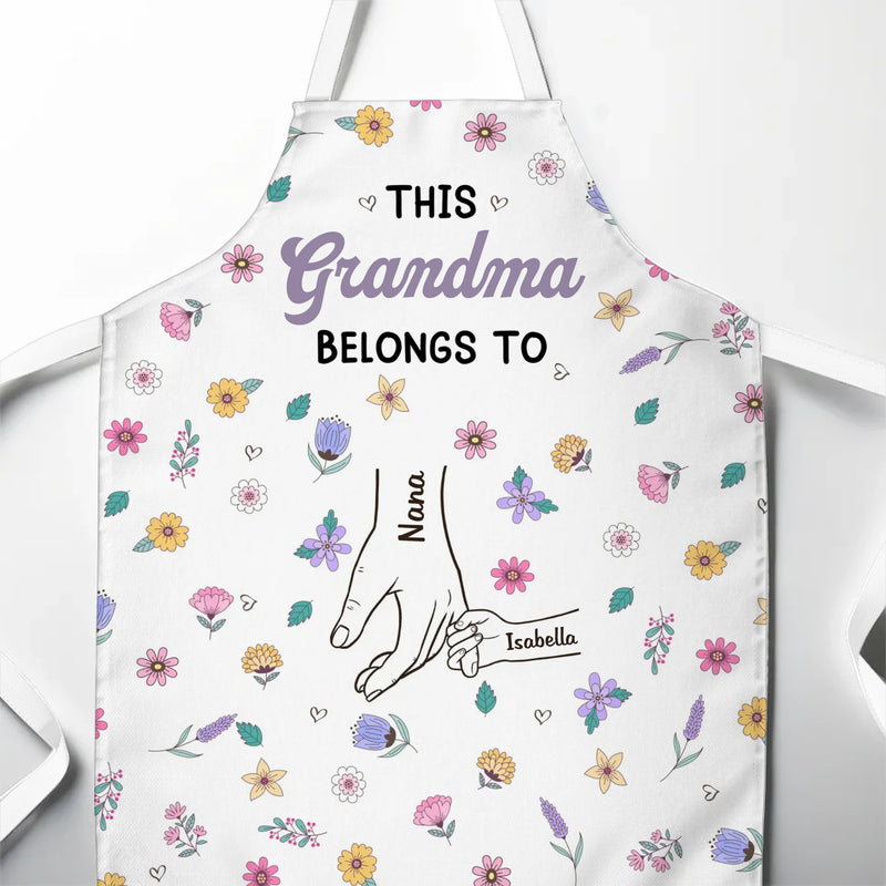 Cooking, Loving With Grandkids - Family Personalized Custom Apron - Mother's Day, Gift For Mom, Grandma
