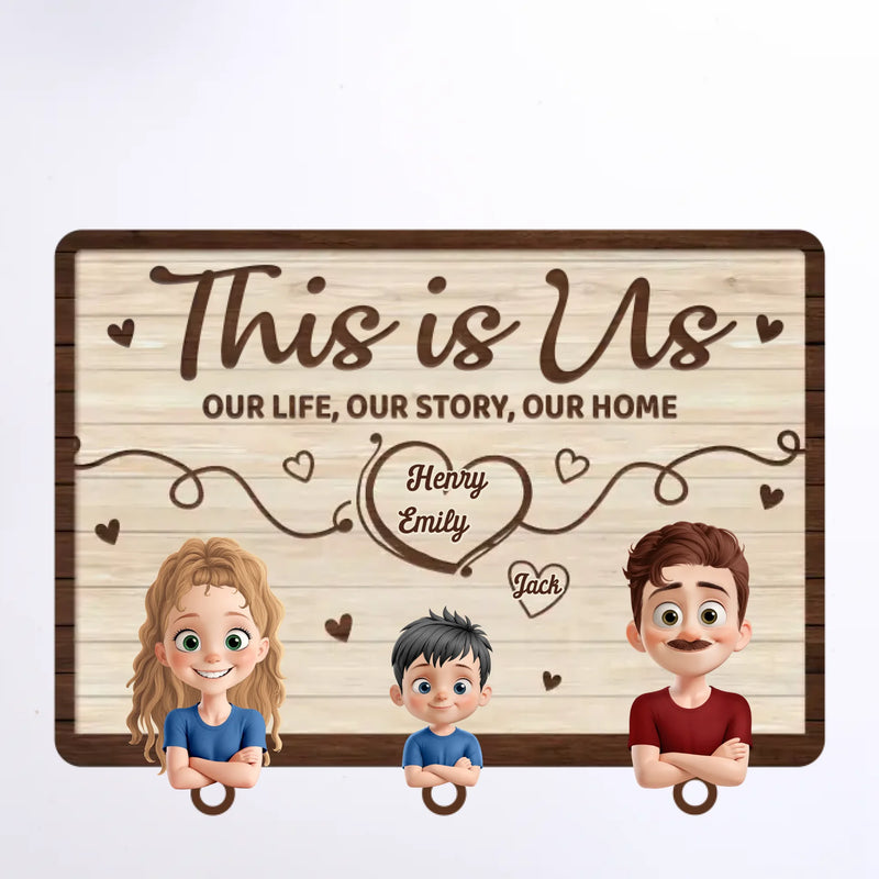Custom Name Family Gifts for Home - Personalized Acrylic Puzzle Key Holder