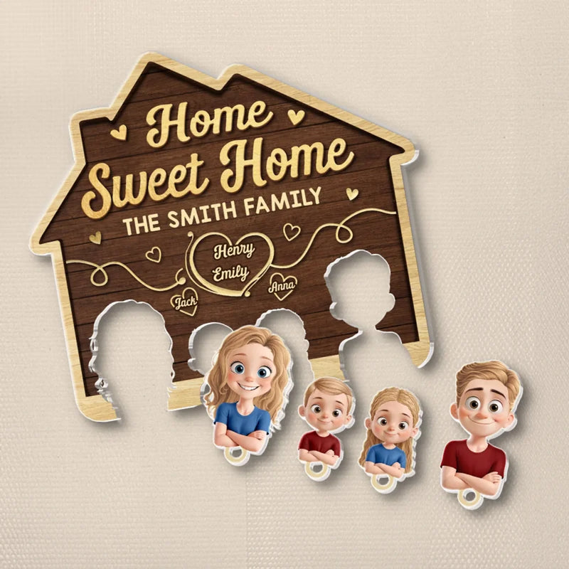 Custom Family Name Home Gifts - Personalized Acrylic Puzzle Key Holder