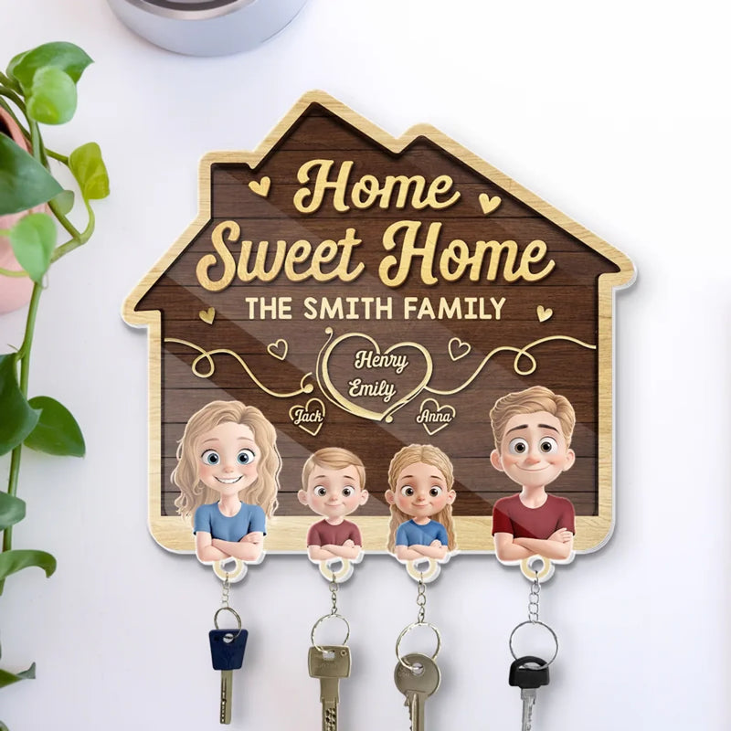 Custom Family Name Home Gifts - Personalized Acrylic Puzzle Key Holder