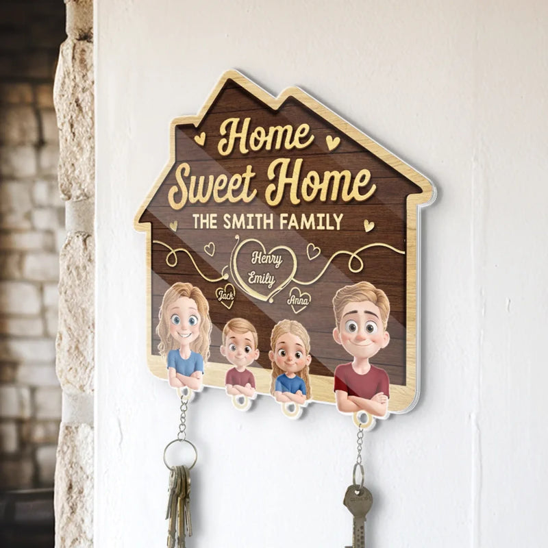 Custom Family Name Home Gifts - Personalized Acrylic Puzzle Key Holder