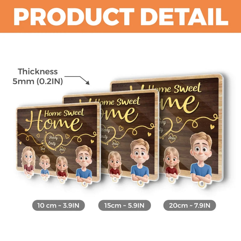 The Key To A Tidy And Welcoming Home - Family Personalized Custom Acrylic Puzzle Key Holder - House Warming Gift For Family Members
