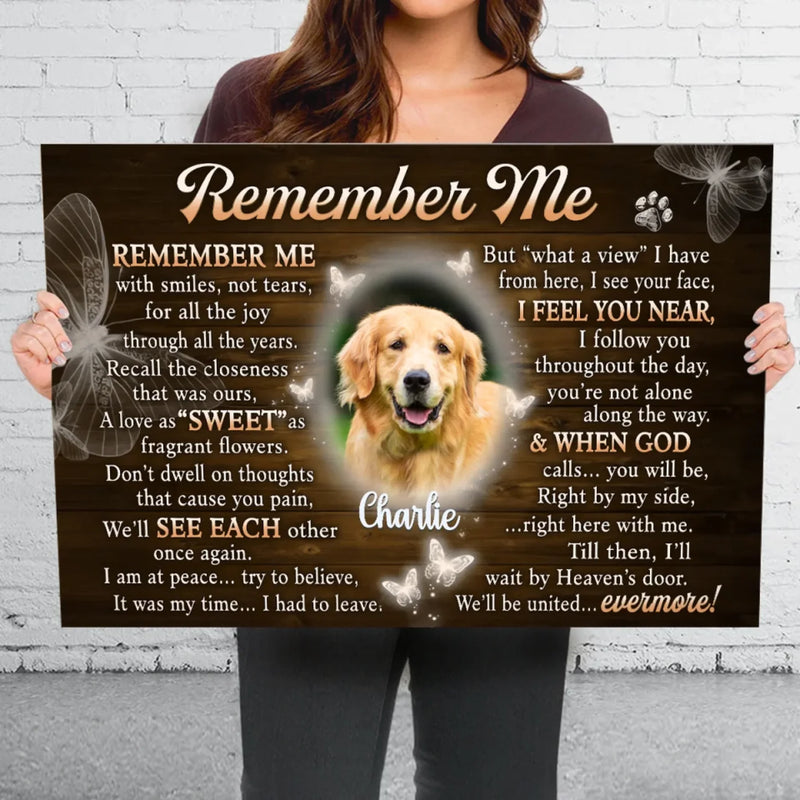 Custom Pet Photo Memorial Gifts for Dog Lovers - Personalized Canvas
