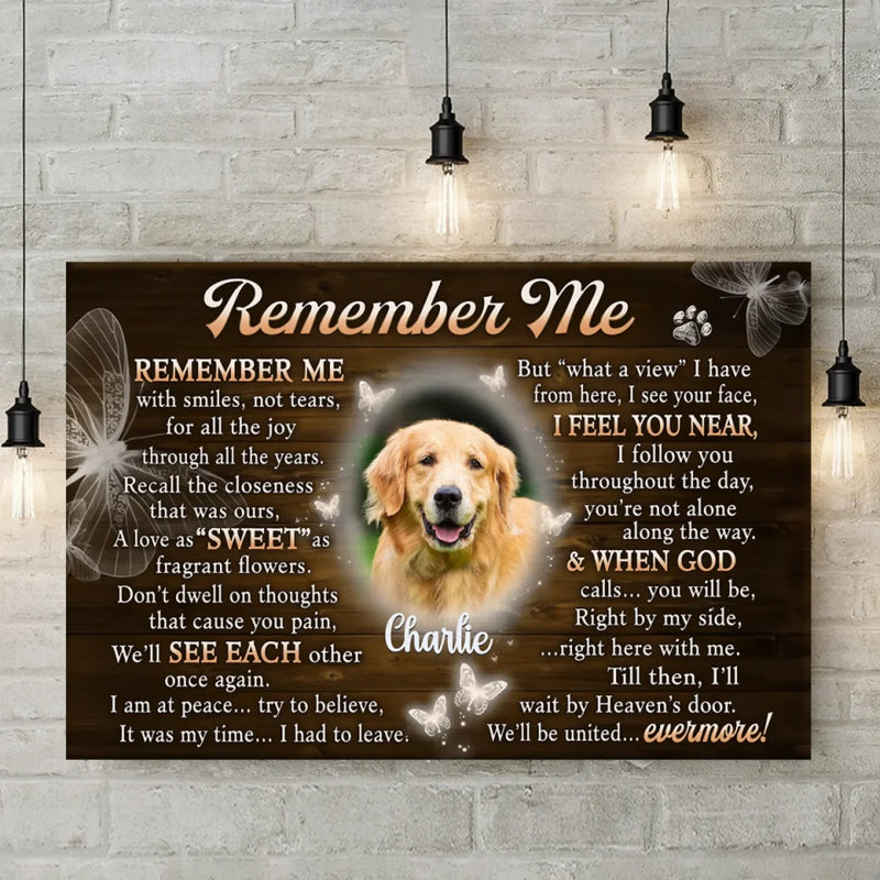 Custom Pet Photo Memorial Gifts for Dog Lovers - Personalized Canvas