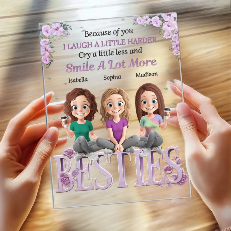 Custom Name Besties Gifts for Friends - Personalized Acrylic Plaque