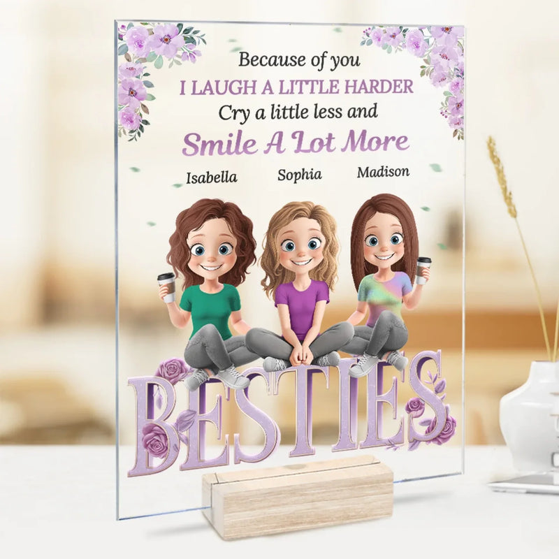 Custom Name Besties Gifts for Friends - Personalized Acrylic Plaque