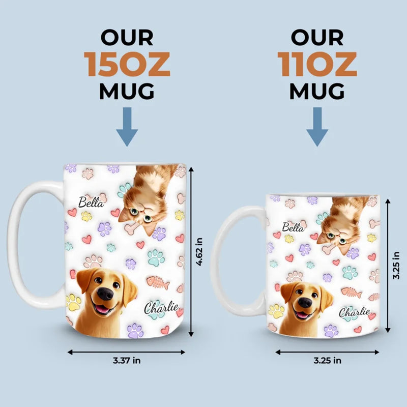 My Cat Is My Therapist - Dog & Cat Personalized Custom 3D Inflated Effect Printed Mug - Gift For Pet Owners, Pet Lovers