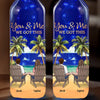 Side By Side, Through Every Storm - Couple Personalized Custom Blue Bottle Lamp - Gift For Husband Wife, Anniversary