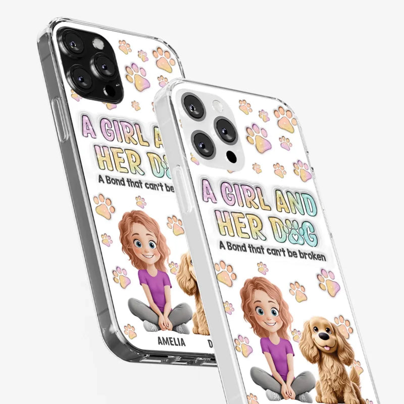Paws, Love & Unbreakable Bonds - Dog Personalized Custom 3D Inflated Effect Printed Clear Phone Case - Gift For Pet Owners, Pet Lovers
