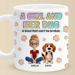 Custom Name Girl and Dog Gifts for Dog Lovers - Personalized Mug