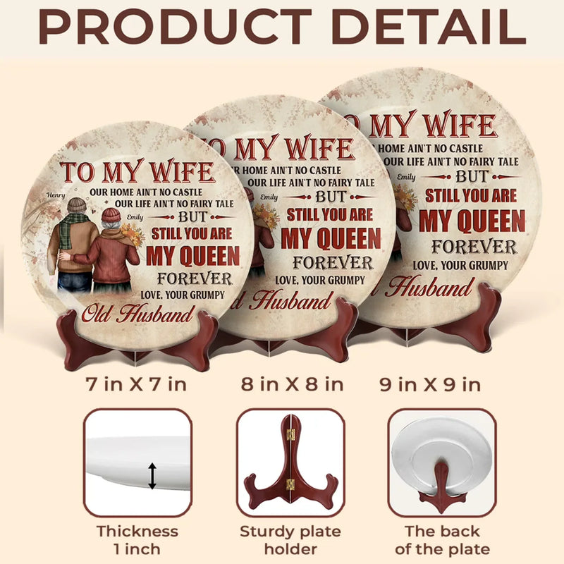 Custom Name Romantic Wife Gifts - Personalized Ceramic Plate