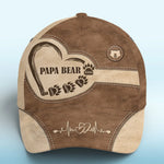 Custom Name Papa Bear Family Gifts for Dads - Personalized Classic Cap