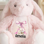 Custom Name Pink Bunny Gifts - Personalized Bunny Plush