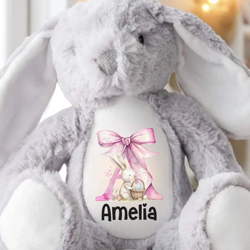 Custom Name Pink Bunny Gifts - Personalized Bunny Plush