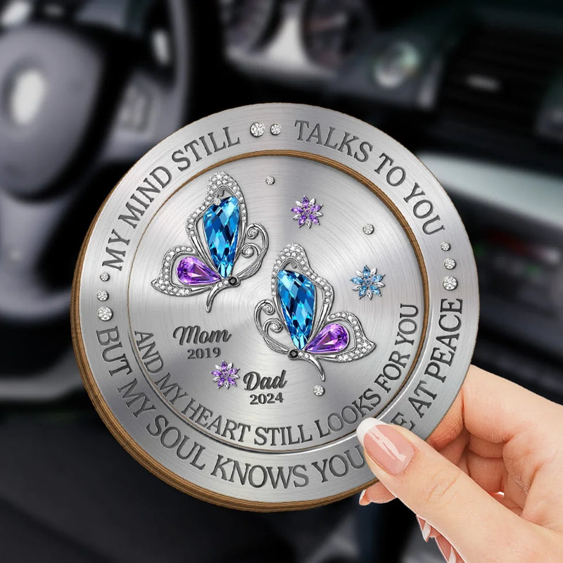 Some Part Of Me Will Always Search For You - Memorial Personalized Custom Car Visor Clip - Sympathy Gift For Family Members