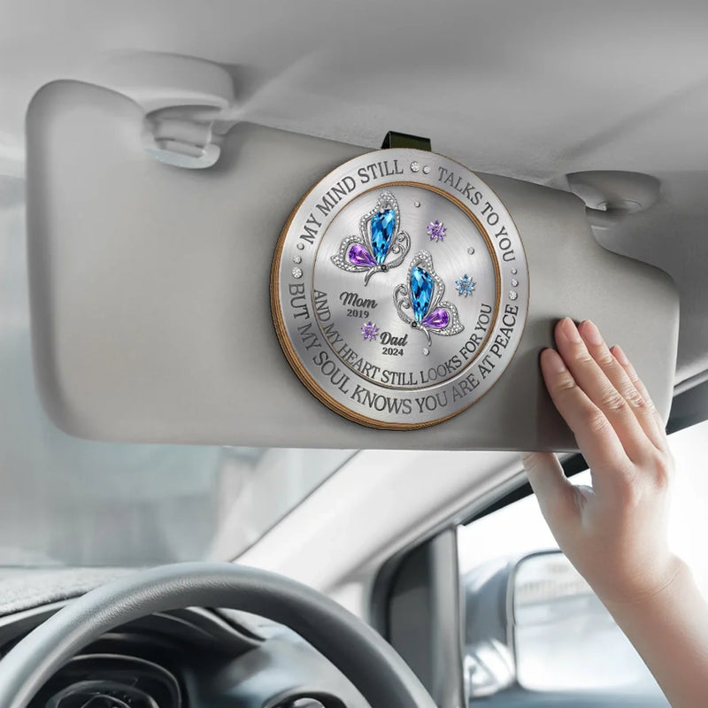 Some Part Of Me Will Always Search For You - Memorial Personalized Custom Car Visor Clip - Sympathy Gift For Family Members