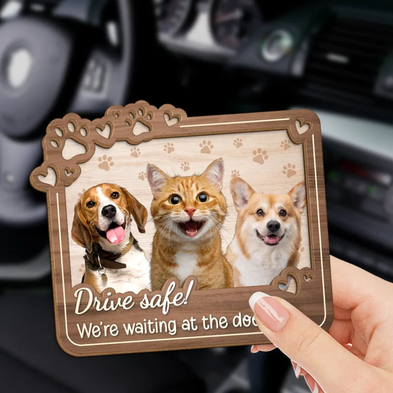 Custom Pet Photo Drive Safe Gifts for Pet Lovers - Personalized Car Visor Clip