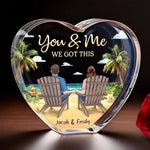 Custom Name Beach Couple Gifts - Personalized 3D Crystal