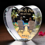 Custom Name Beach Couple Gifts - Personalized 3D Crystal