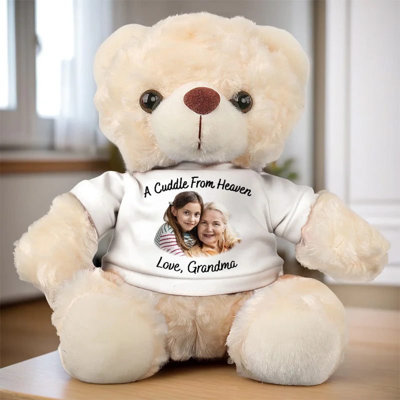 Custom Photo My Love For You Is Always Near - Memorial Personalized Custom Teddy Bear Plush - Sympathy Gift For Family Members