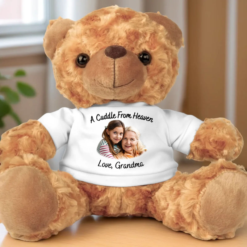Custom Photo My Love For You Is Always Near - Memorial Personalized Custom Teddy Bear Plush - Sympathy Gift For Family Members