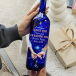 Custom Year Romantic Anniversary Gifts for Couples - Personalized Blue Bottle Lamp