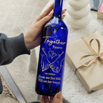Custom Couple Forever Love Gifts - Personalized Blue Bottle Lamp