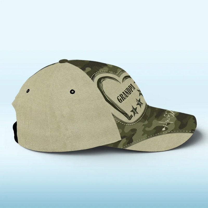Our Grandpa, Our Star - Family Personalized Custom Hat, All Over Print Classic Cap - Gift For Family Members