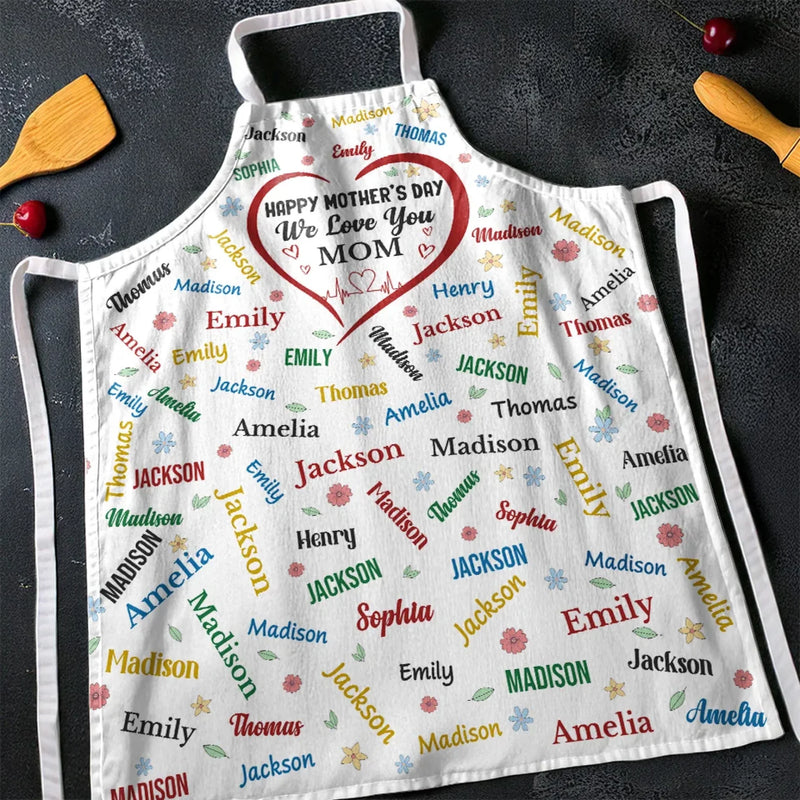 Custom Name Mother's Day Gifts for Mom - Personalized Apron
