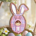 Pastel Easter Bunny Girl Decor - Hanging Ornament