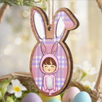 Pastel Easter Bunny Girl Decor - Hanging Ornament