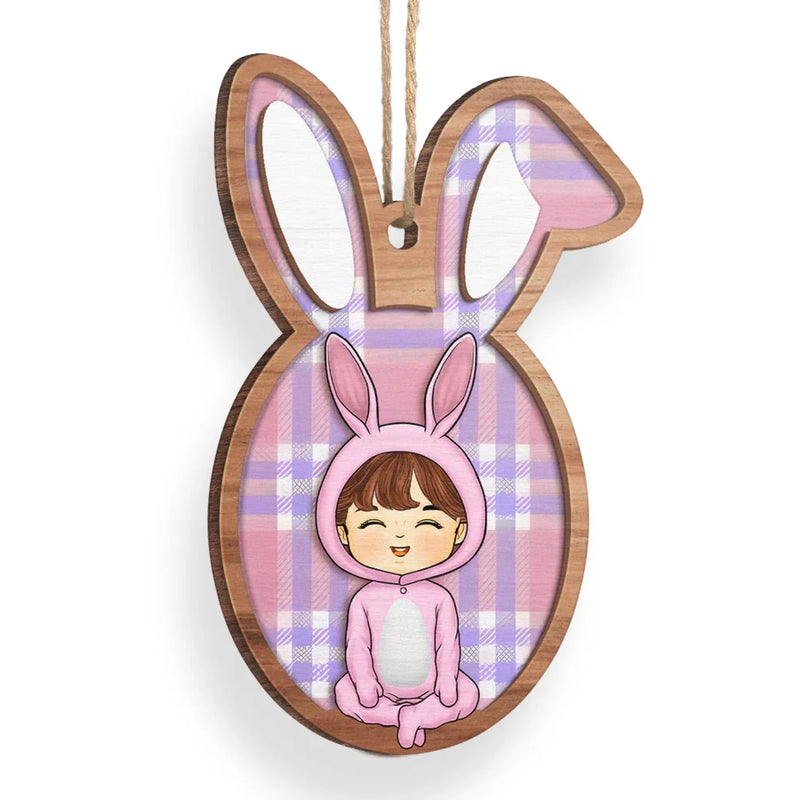 Pastel Easter Bunny Girl Decor - Hanging Ornament