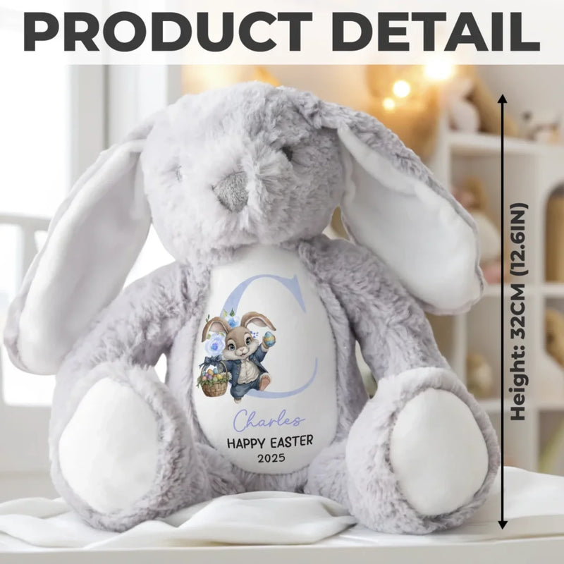 Custom Name Easter Bunny Gifts for Kids - Personalized Bunny Plush