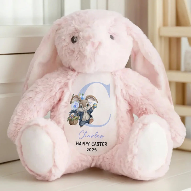Custom Name Easter Bunny Gifts for Kids - Personalized Bunny Plush