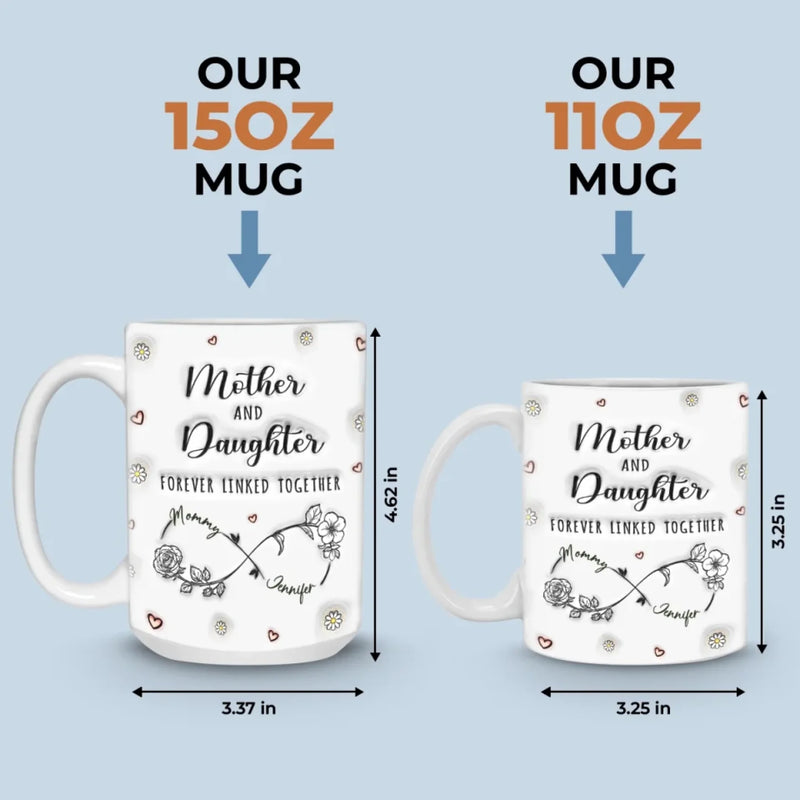 Custom Name Mother and Daughter Gifts - Personalized Mugs