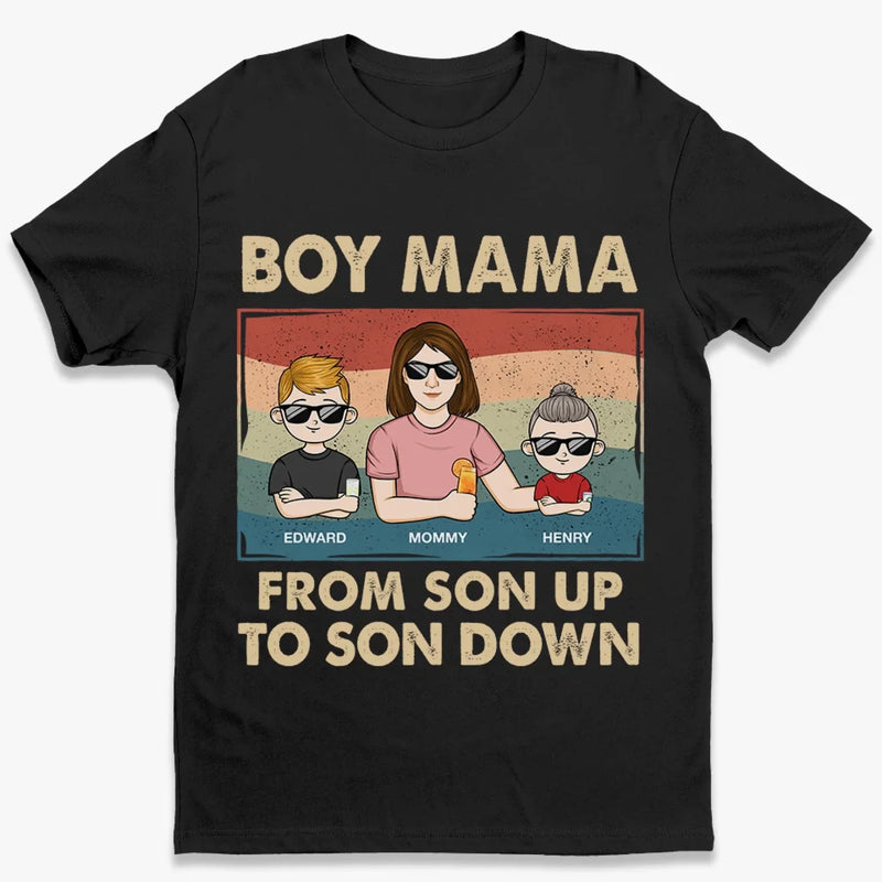 From Son Up To Son Down - Family Personalized Custom Unisex T-shirt, Premium T-shirt, Hoodie - Mother's Day Gift For Mom, Daughter, Son