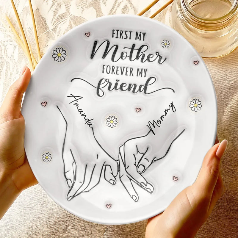 A Mother's Love Shines Bright - Family Personalized Custom 3D Inflated Effect Printed Ceramic Plate - Mother's Day, Gift For Mom, Daughter