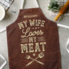 Love On The Grill - Couple Personalized Custom Apron - Gift For Husband Wife, Anniversary