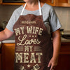 Love On The Grill - Couple Personalized Custom Apron - Gift For Husband Wife, Anniversary
