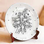 Custom Name Family Flower Keepsake - Personalized Ceramic Plate